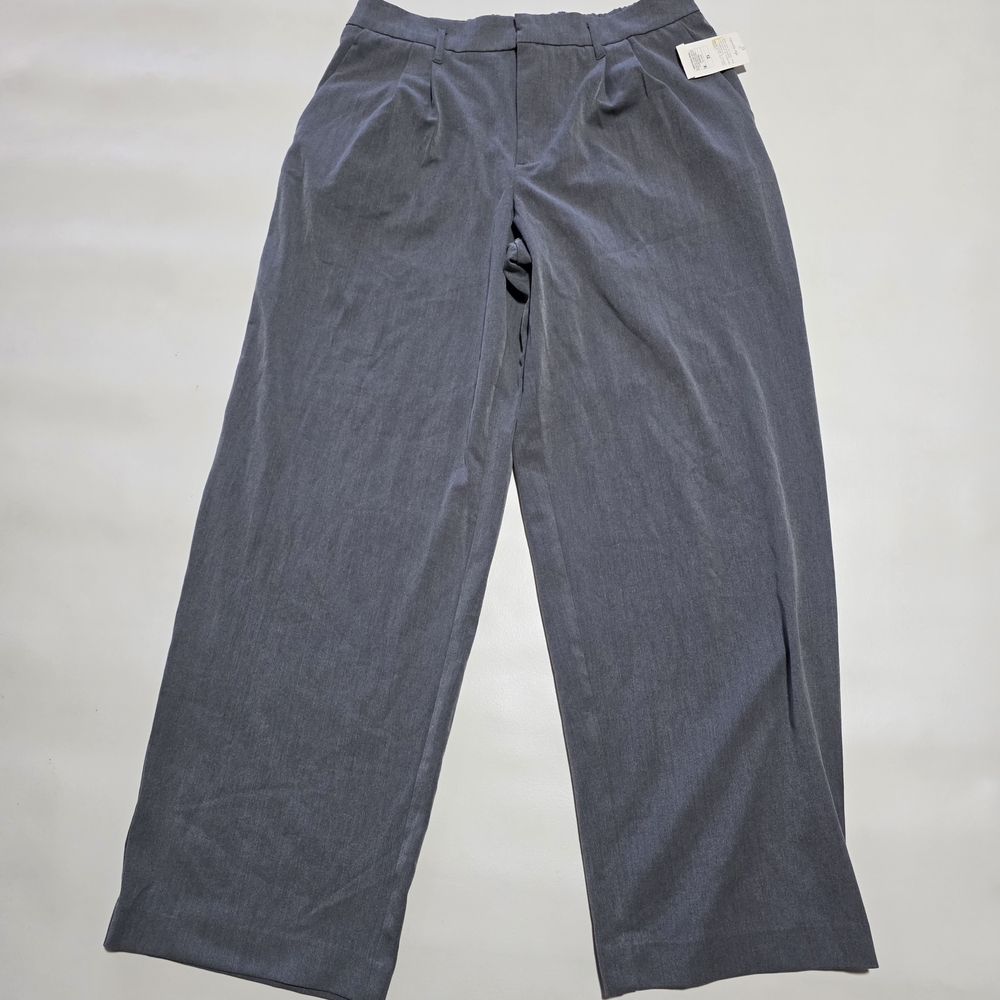 A New Day Women's High-Rise Straight-Leg Casual Full Trouser Pants, gray size 12